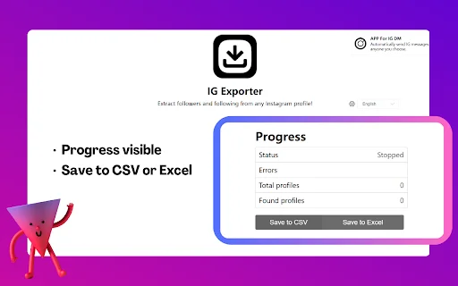 IG Follower Export Tool ডাউনলোড করুন – দ্রুত এক্সেল এক্সপোর্ট - Screenshot 3