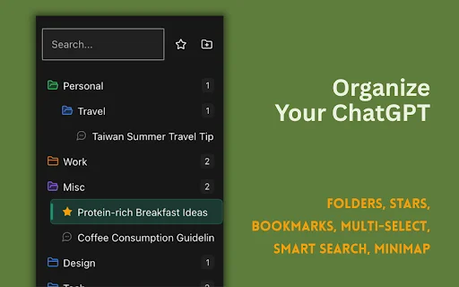 ChatGPT Folders, Bookmarks & Organize – GPT Master Toolkit - Screenshot 1