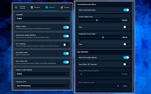 Stereo Amplifier & Surround Sound – সেরা অডিও এক্সটেনশন ডাউনলোড - Screenshot 4