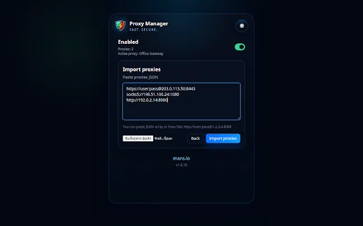 Proxy Manager ডাউনলোড করুন – ব্রাউজার প্রক্সি ম্যানেজমেন্ট টুল - Screenshot 3