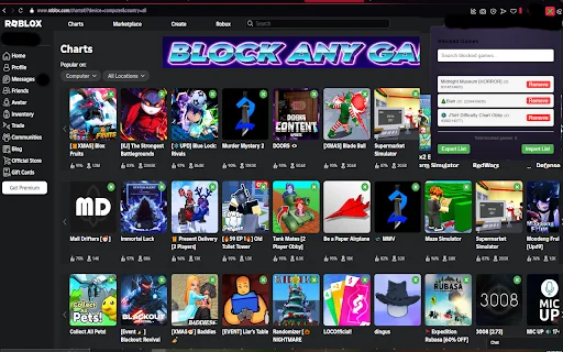Roblox Game Blocker ডাউনলোড করুন – অকারণে বিরক্তিকর গেম লুকান - Screenshot 3