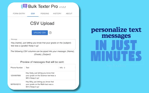 Bulk Texter Pro ডাউনলোড করুন – বাল্ক এসএমএস পাঠান সহজে - Screenshot 1