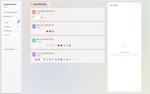 Incognito Saver ডাউনলোড করুন – ইনকগনিটো ট্যাব সেভ ও রিস্টোর করুন - Screenshot 2