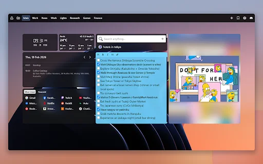 New Tab Widgets ডাউনলোড করুন – আপনার পার্সোনাল ড্যাশবোর্ড - Screenshot 2